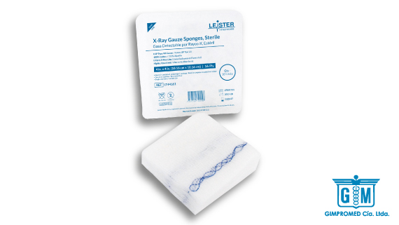 Gasa 4" x 4" 16Ply X-Ray Estéril Tarrina