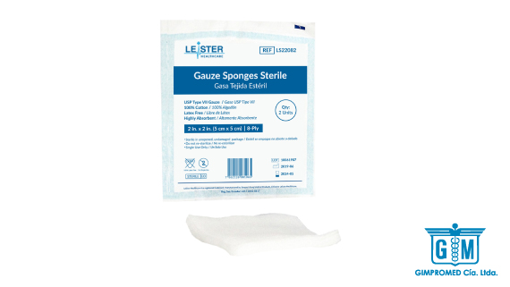 Gasa 2" x 2" 8 Ply Estéril Sobre